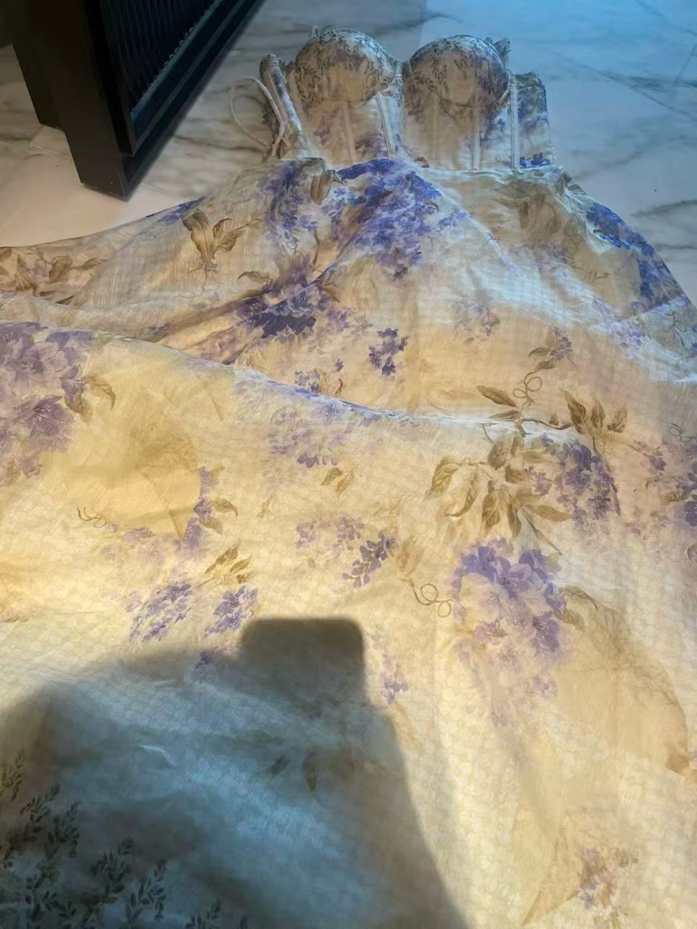 Zimmermann Floral maxi Dress in Cream and Lavender - Picture 8 of 15